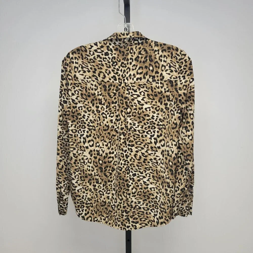 H&m Cheetah Button  Down Top - Picture 3 of 4